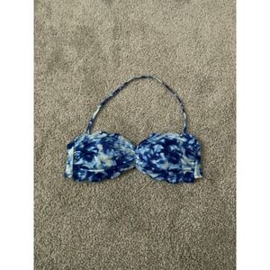 PINK XS blue‎ tye die bikini top